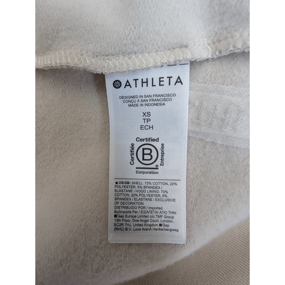 NWT Athleta Forever Fleece Hoodie Womens XS Cream Oversized Long Sleeve Full Zip - Picture 4 of 5